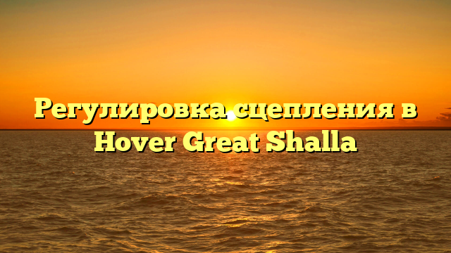 Регулировка сцепления в Hover Great Shalla